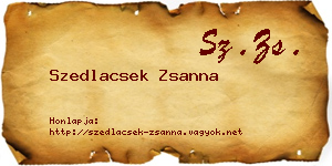 Szedlacsek Zsanna névjegykártya